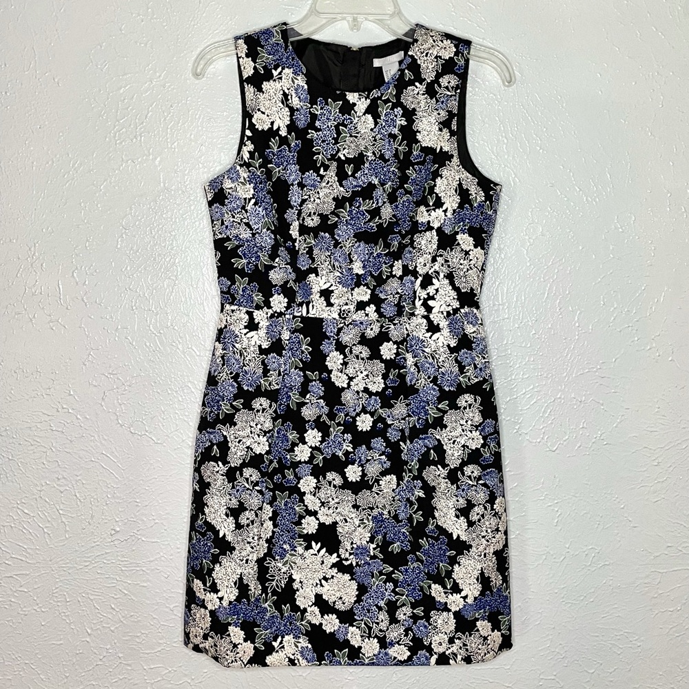 H&M Full Floral Embroidered A-Line Mini Dress